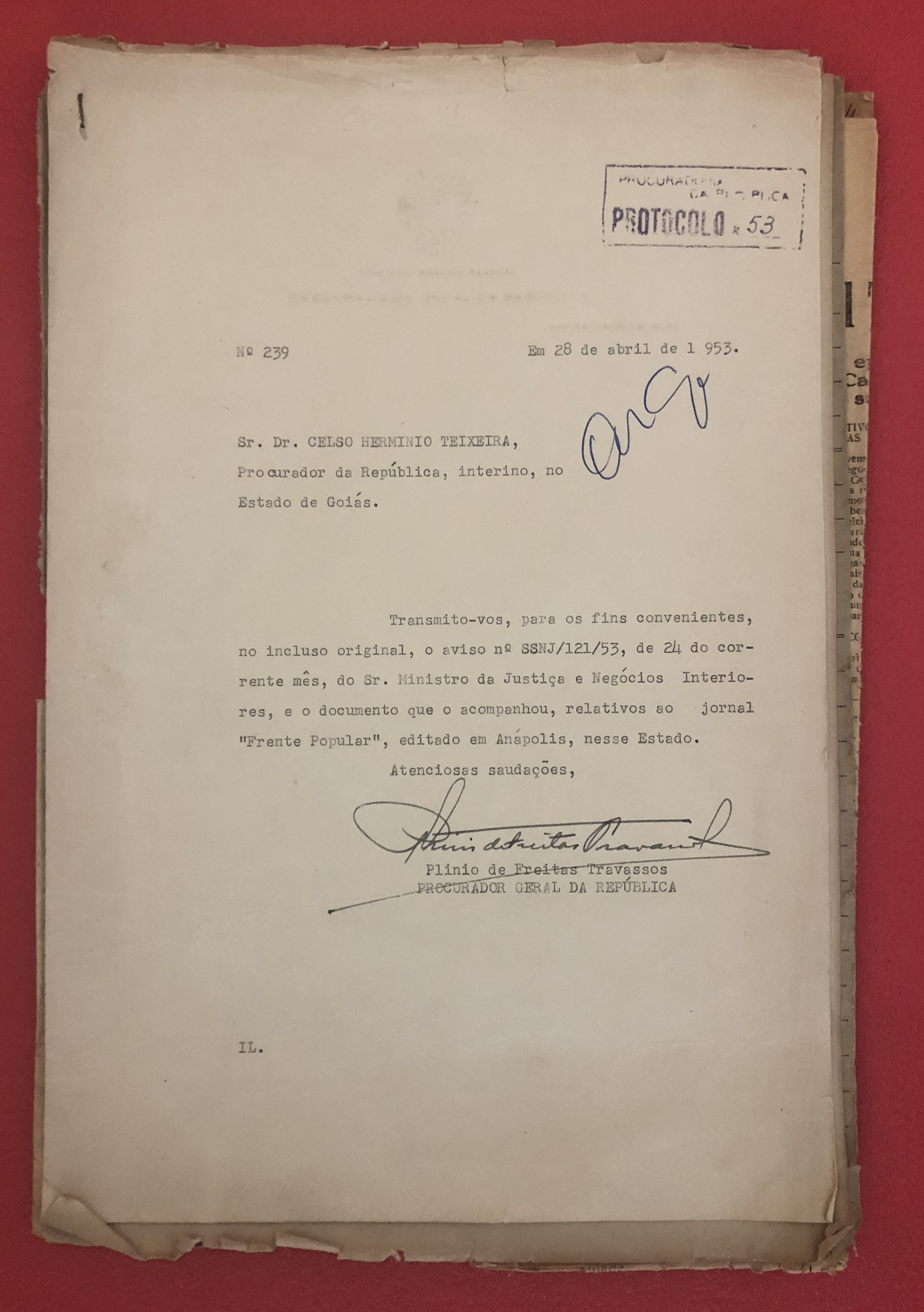 Procedimento Administrativo do MJNI de 1953