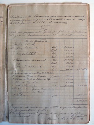 Nota de pagamentos.[break][break]Pertence ao Acervo do Museu das Bandeiras,[break]Cidade de Goiás.[break]Foto: Ascom/MPF/GO, 2007.