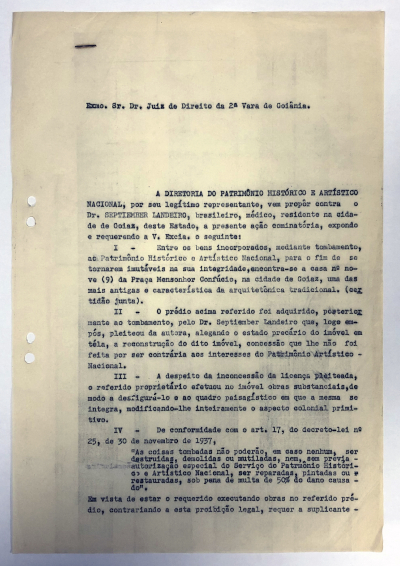 Ação em defesa do patrimônio histórico